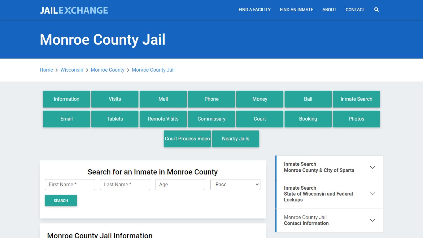 Monroe County Jail Roster Lookup, WI, Inmate Search